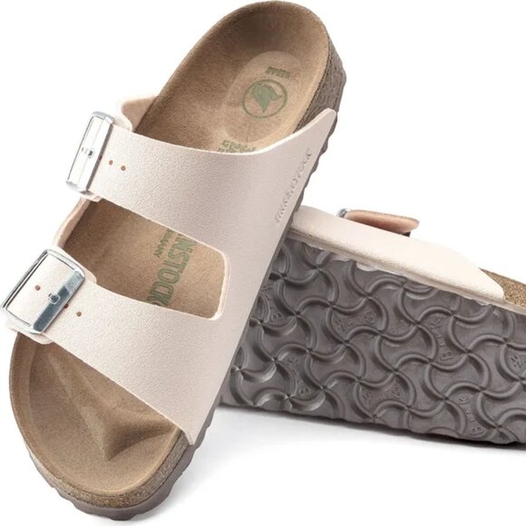 new Birkenstock Arizona Birko-Flor Double Strap Sandals in Light Rose - Picture 3 of 8